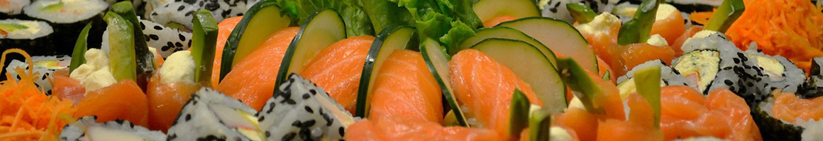 Eating Asian Fusion Japanese Sushi at Cucumber Sushi & Salad Bar restaurant in Staten Island, NY.